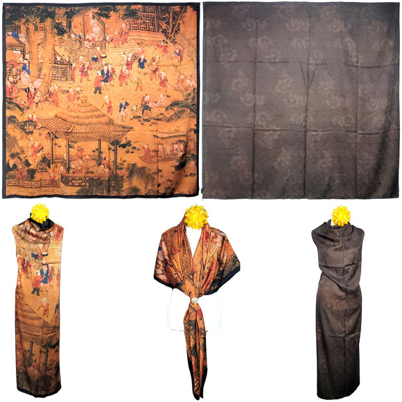NWT Double Sided Silk Scarf 53